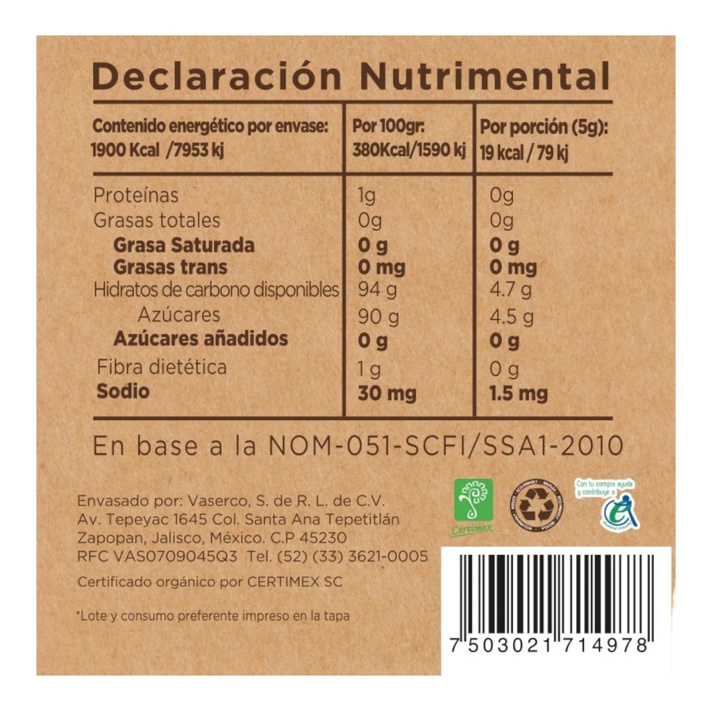 Azucar de Palma de Coco Org 500 g (Enature)