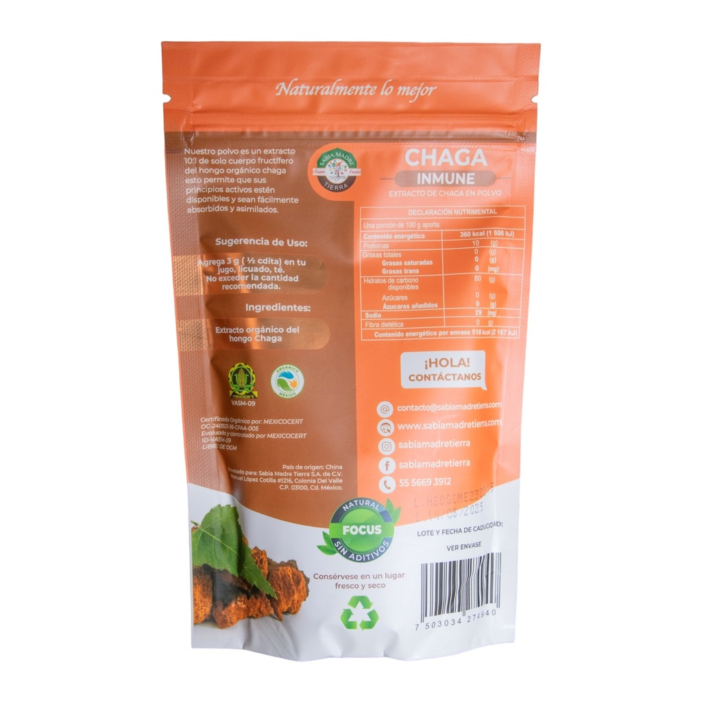 Chaga 120gr (Sabia madre Tierra)