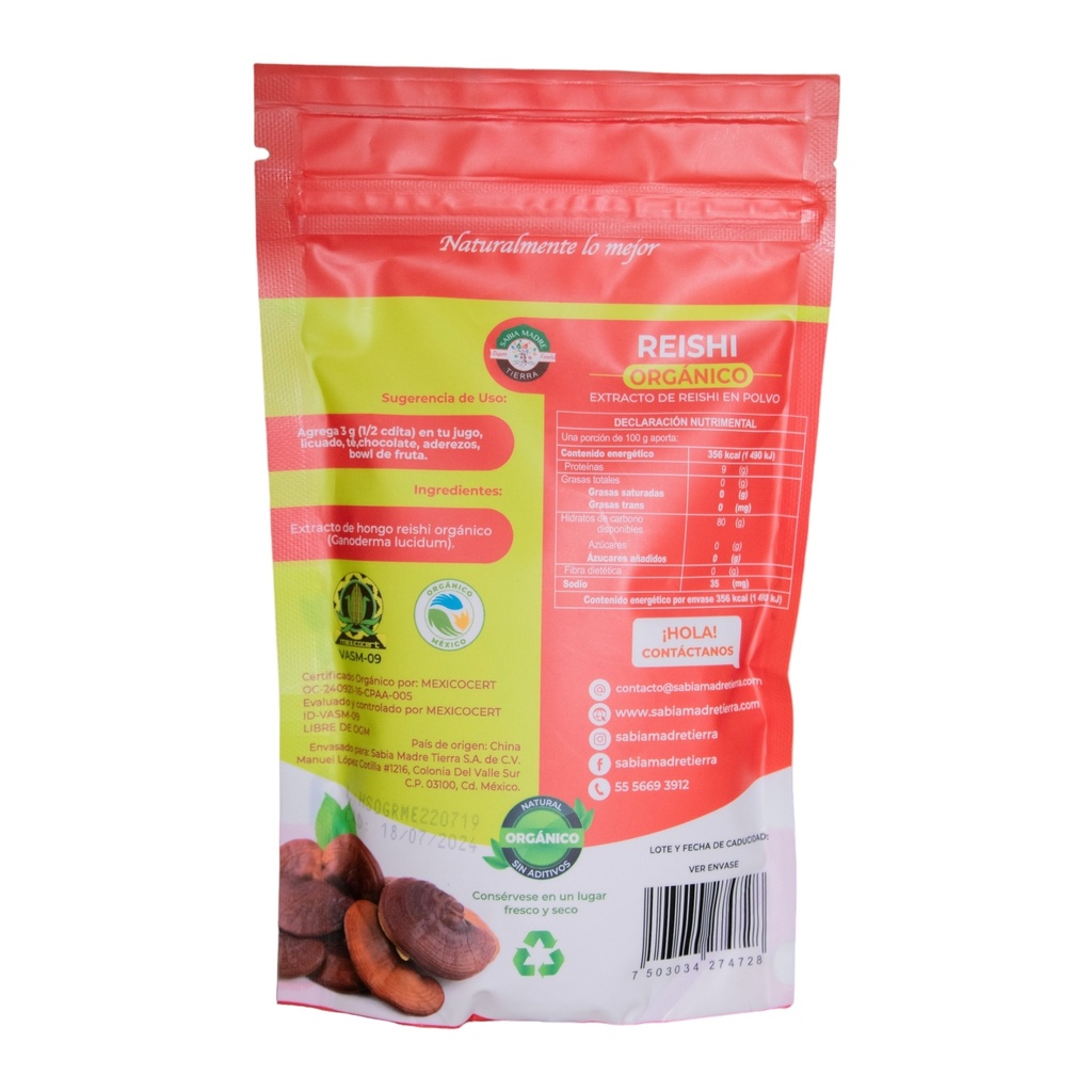 Reishi Orgánico 100 g (Sabia Madre Tierra)