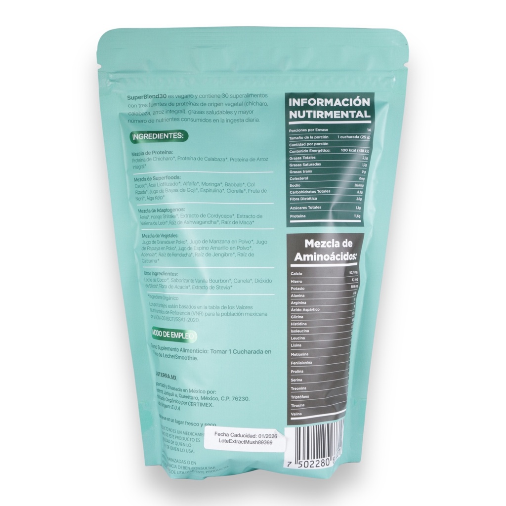 SuperBlend30 Proteina Vegetal 350gr (Sunterra)