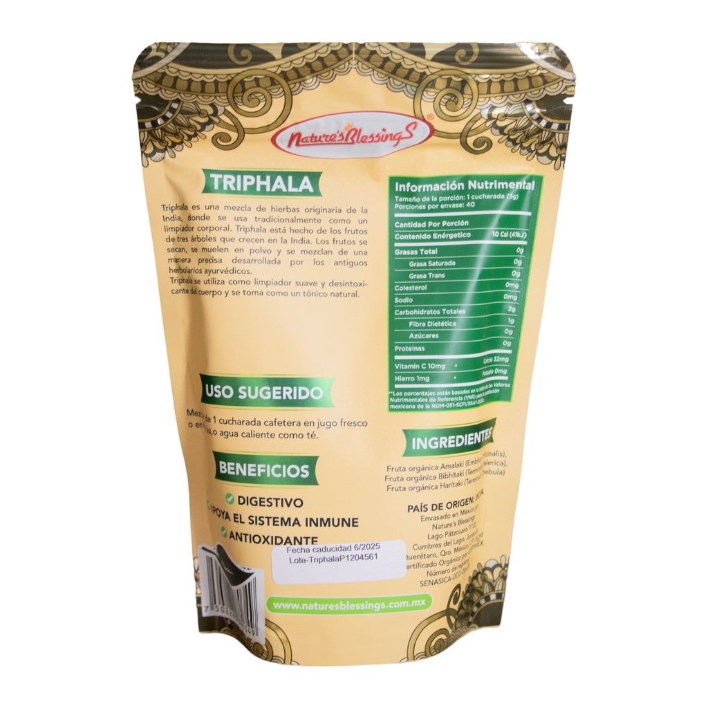 Triphala Orgánica 200gr (Natures Blessings)