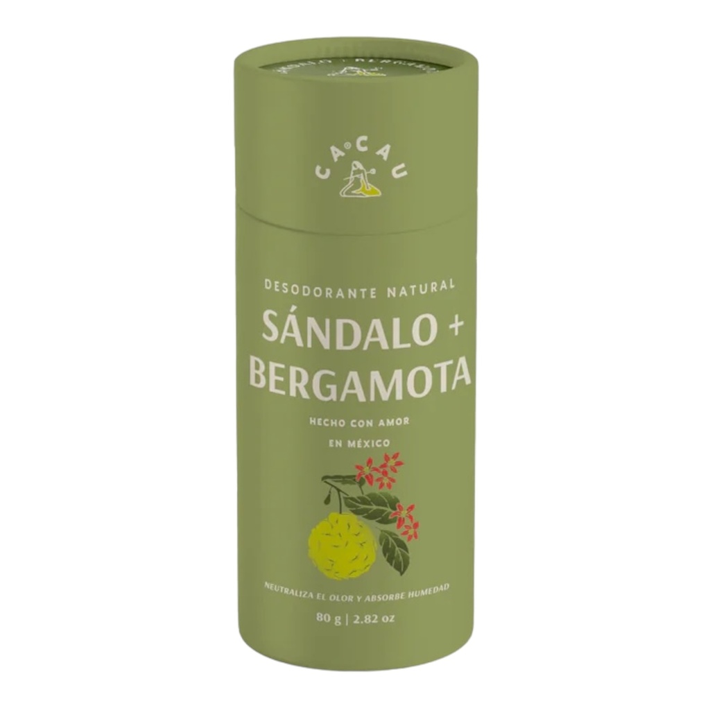 Desodorante Sandalo y Bergamota 80g (Cacau)