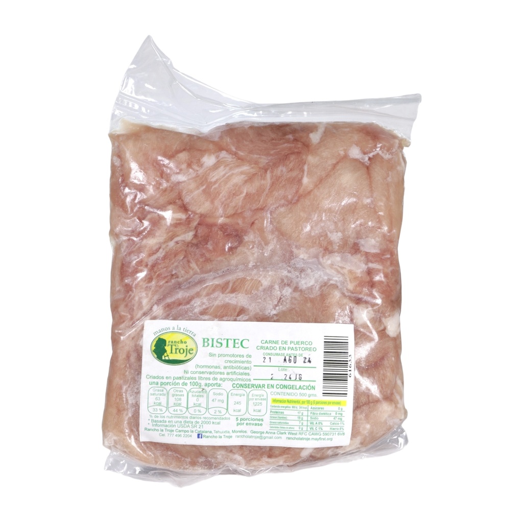 Bistec de pierna de cerdo Organico 500g (La Troje)
