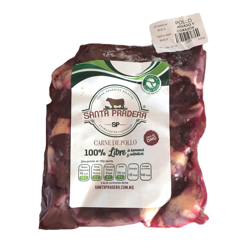 Higado y Corazon de Pollo 500 g (Santa Pradera)