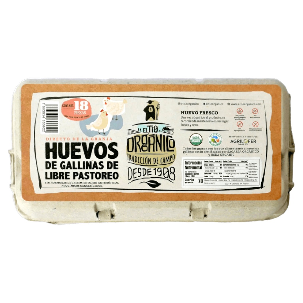 Huevo 18 pz (El Tío Orgánico)