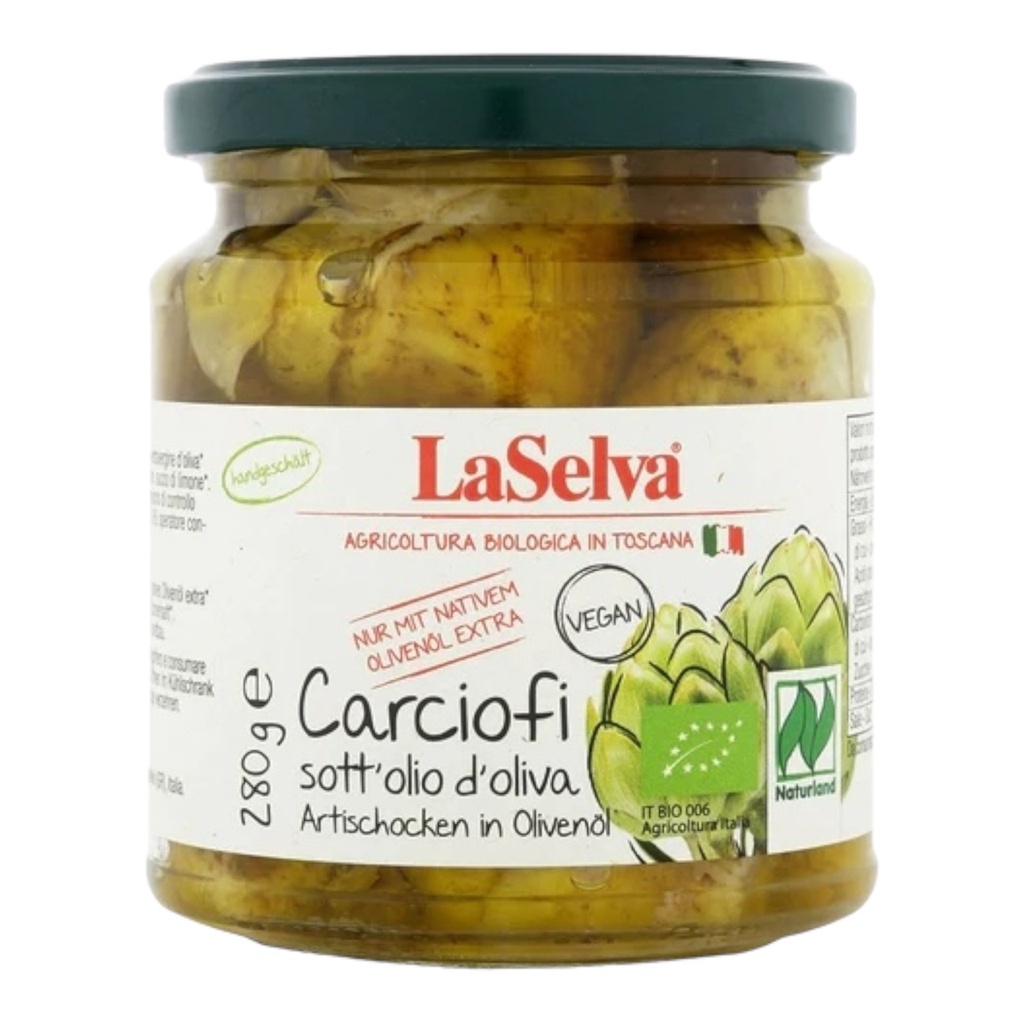 Alcachofas en Aceite de Oliva Orgánico 280g (La Selva)