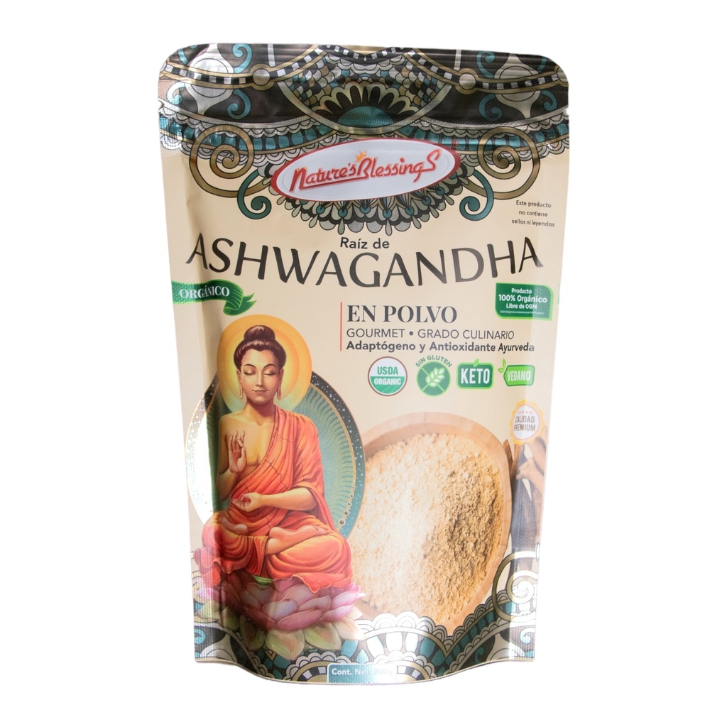 Ashwagandha Orgánica en Polvo 200 g (Natures Blessings)