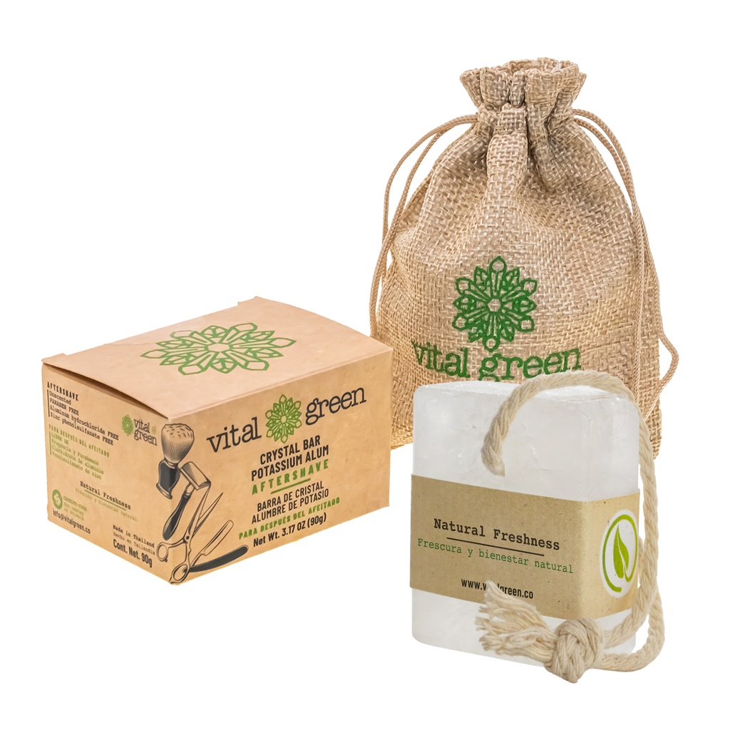 Barra de Cristal para Después de Afeitado 90g (Vital Green)