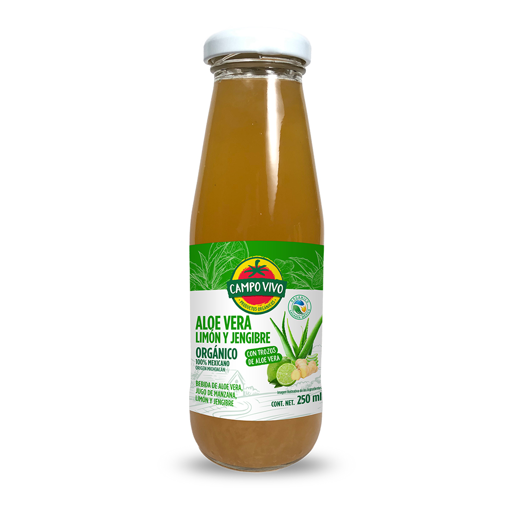 Bebida aloe vera limón y jengibre 250ml (Campo Vivo)