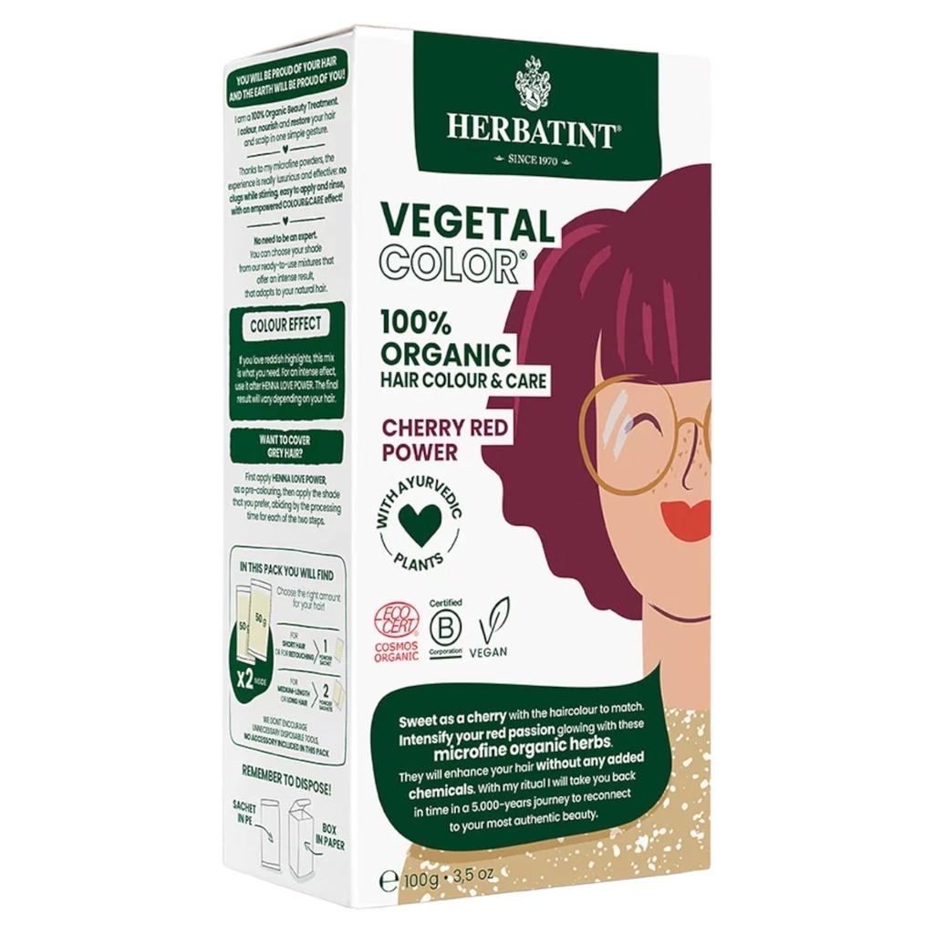 Tinte Vegetal Rojo Cereza 100g (Herbatint)