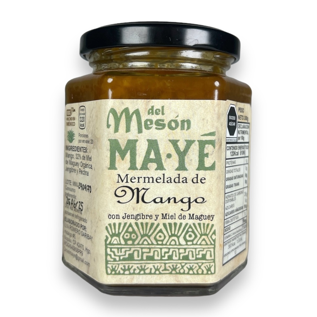 Mermelada de Mango‑Jengibre con Miel de Maguey 300 g Del Mesón MaYe