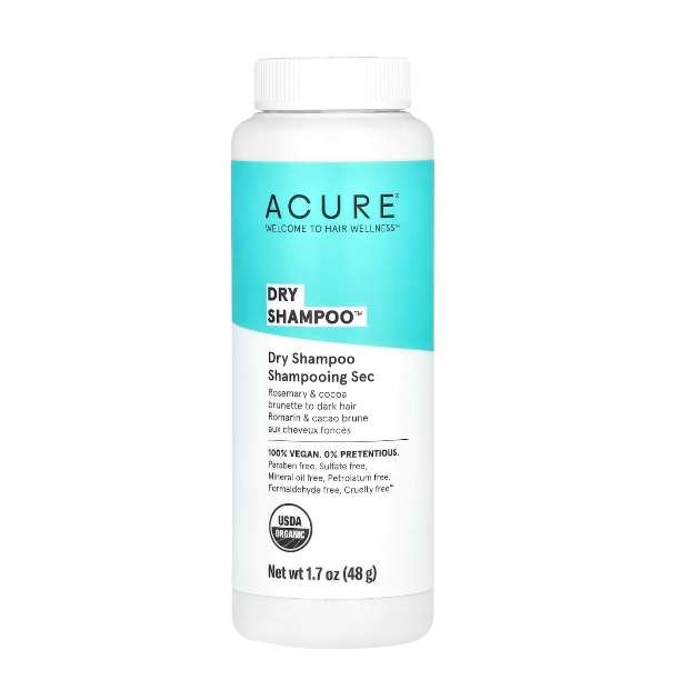 shampoo seco para cabello oscuro/castaño 48g (Acure)