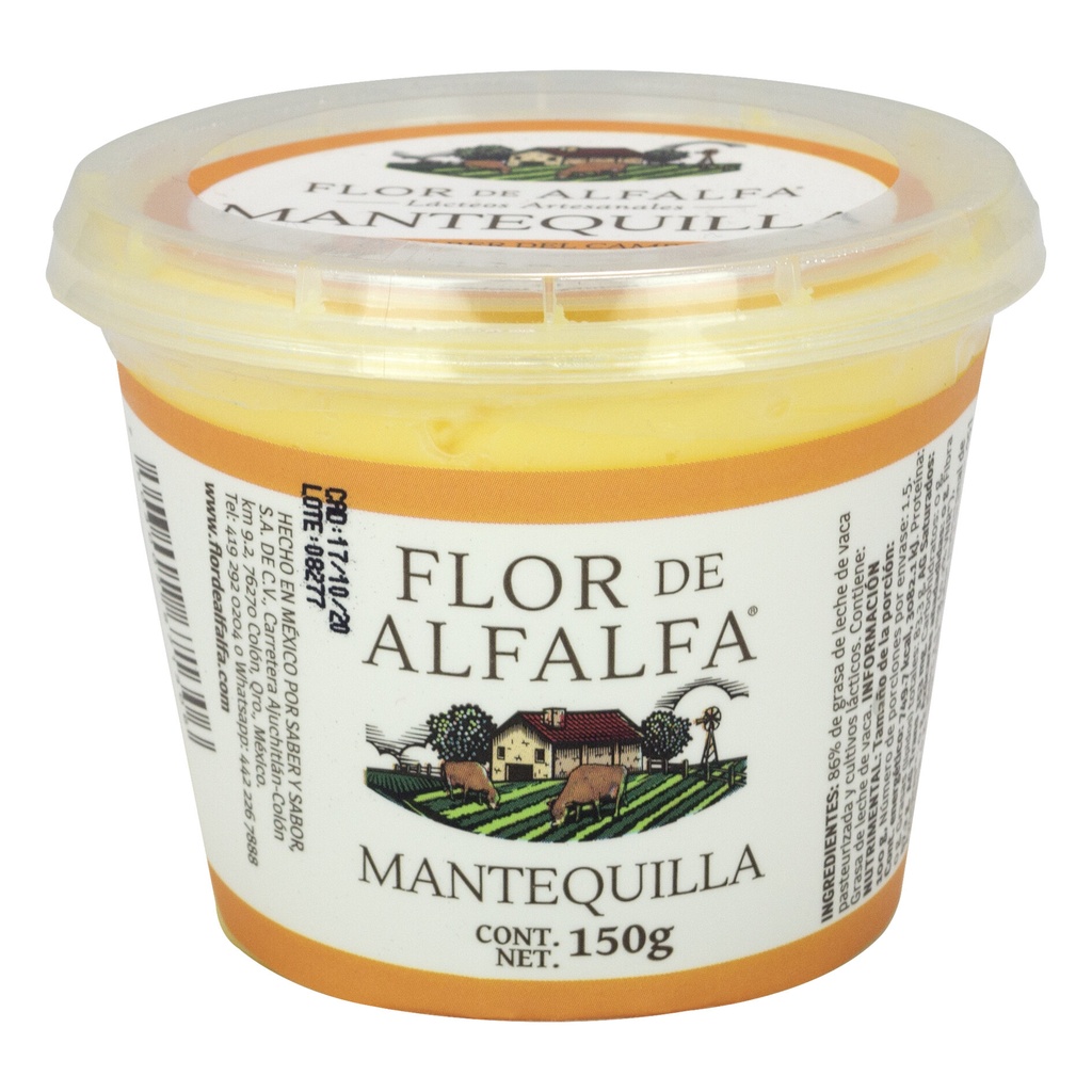 [7503002671306] Mantequilla Orgánica 150g (Flor de Alfalfa)