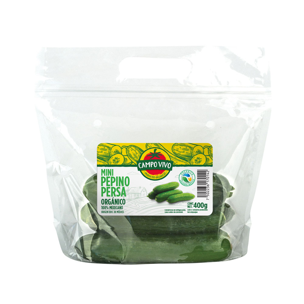 Mini Pepino Persa Orgánico 400 g (Campo Vivo)