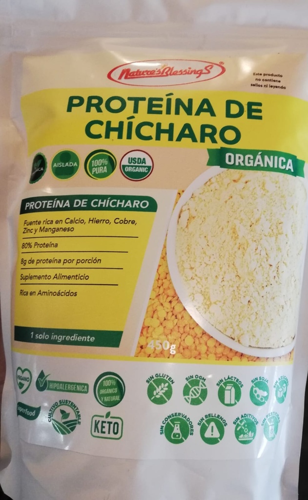 Proteína de Chícharo Orgánico 450 g (Natures Blessings)