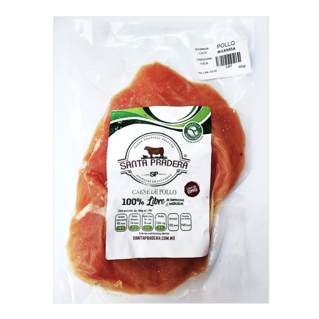 Milanesa de pechuga de pollo 500g (Santa Pradera)