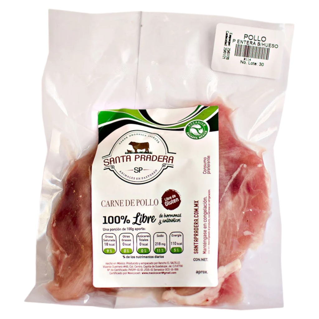 Pechuga deshuesada de pollo 400g (Santa pradera)