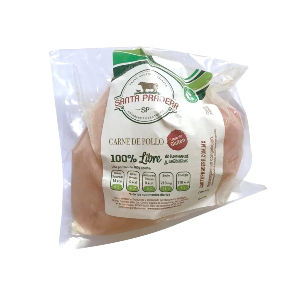 Pechuga de pollo con hueso 650g (Santa pradera)