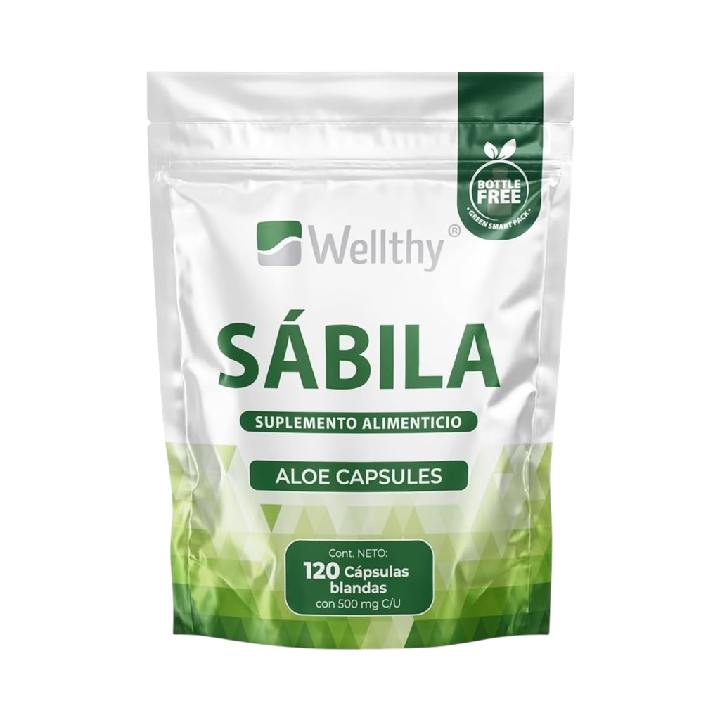 Sábila 120 caps 500mg c/u (Wellthy)