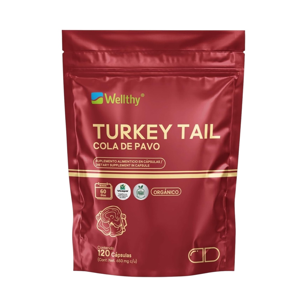 Cola de Pavo 120Caps 650mg c/u (Wellthy)