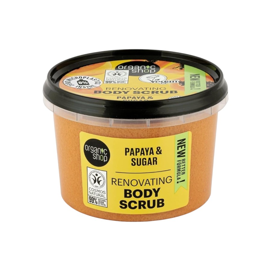 Exfoliante corporal de papaya y azúcar 250ml (Organic Shop) 