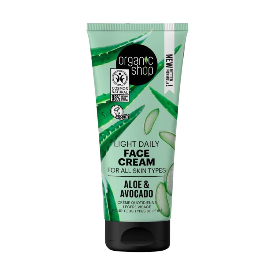 Crema facial de día de aguacate y aloe 50ml (Organic Shop)