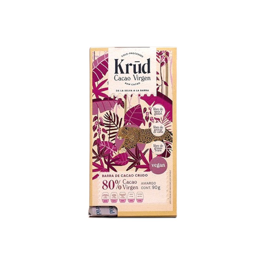 Barra de Cacao Amargo 80% 90g (Krud)