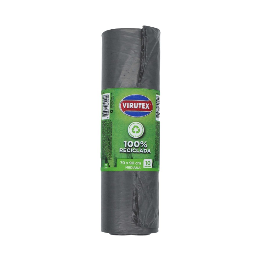 [7806810011730] Bolsas para Basura Recicladas 70x90 10pz (Virutex)