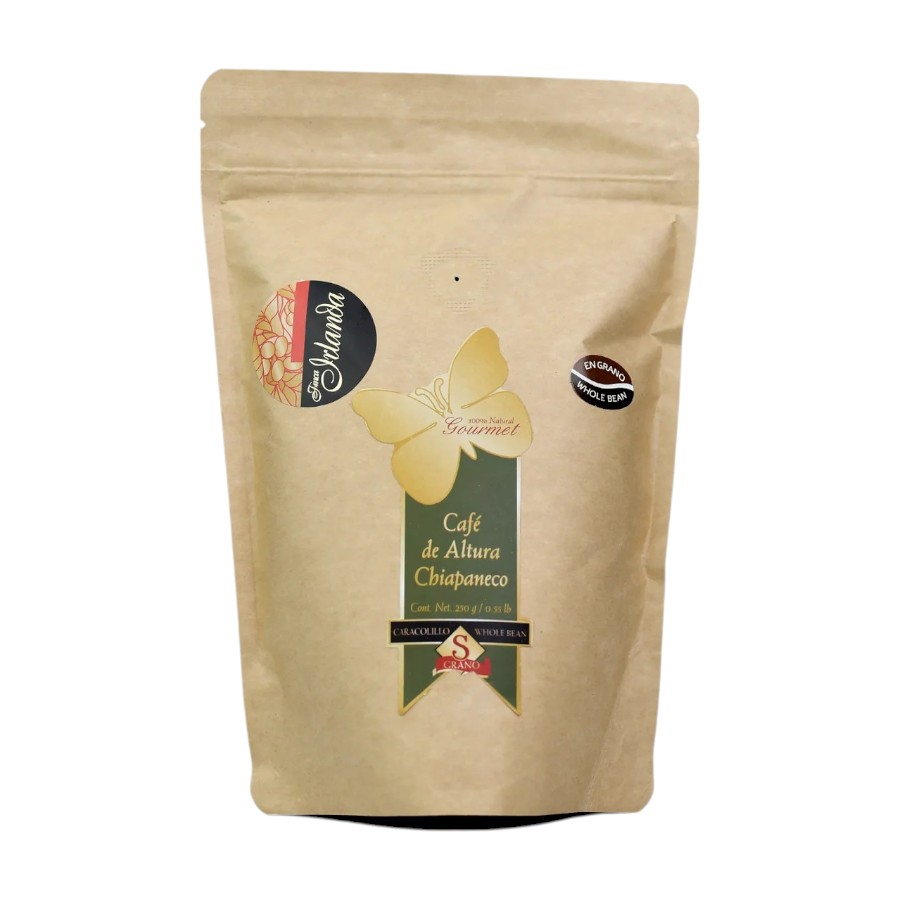 Café Orgánico en grano Caracolillo 250gr (Finca Irlanda)