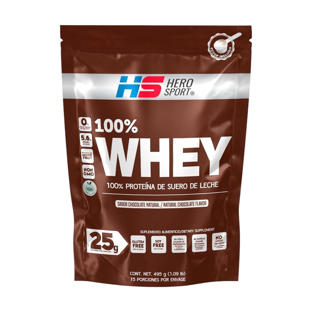[7503038819611] Whey Protein Chocolate 495gr (Hero Sport) 
