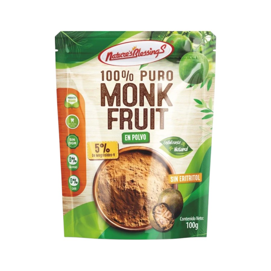 [7503012295141] Extracto puro de Monk Fruit 5% 100gr (Natures Blessings)