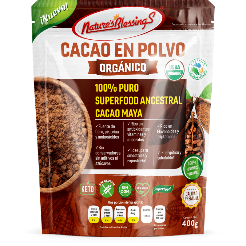 Cacao en Polvo Org 350g (Natures Blessings) 