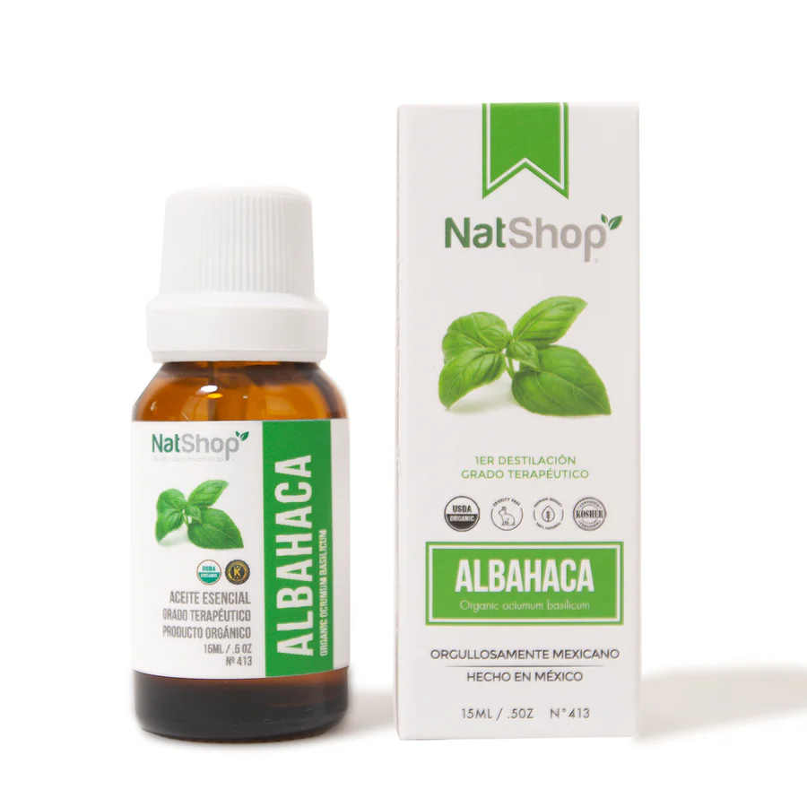 [78447382413] Aceite Esencial de Albahaca Orgánico 15ml NatShop