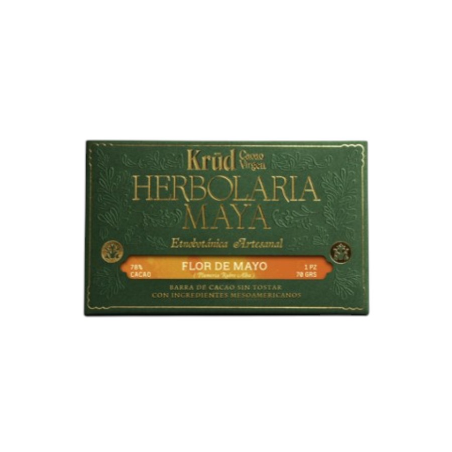 Barra de cacao c/ flor de mayo 70gr (Krud)  
