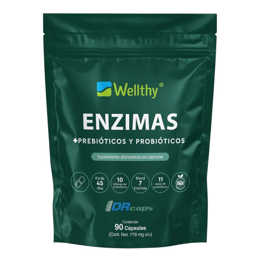 [7503054171410] Enzimas + Pre y Probióticos 90caps (Wellthy)