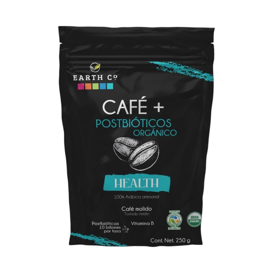 [7503033798492] Café + Postbióticos Orgánico 250gr (Earth Co) 