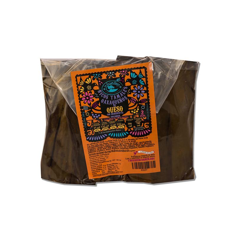 Tamales oax con queso salsa roja 225g (La Cocina Verde)