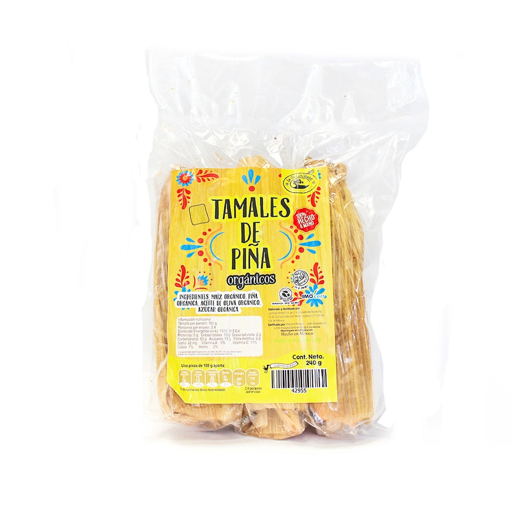 Tamales con piña 240g 3 pza. (La Cocina Verde)