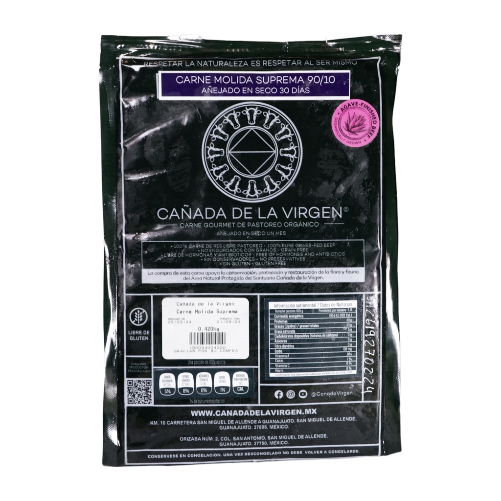 [07503031694147] Carne Molida Suprema 90/10 420g (Cañada de la Virgen) 