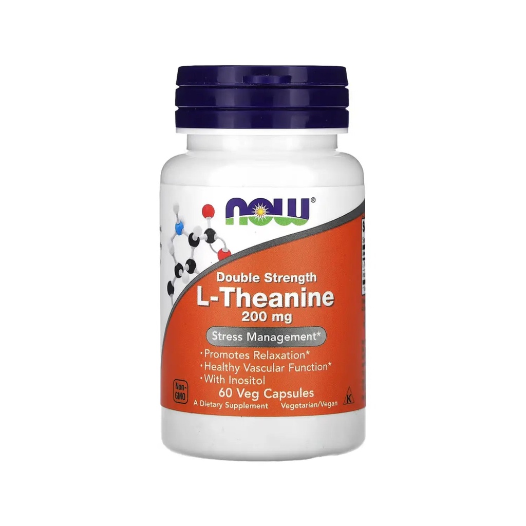 [733739001474] L-Teanina con Inositol 60caps 200mg c/u (Now Foods)