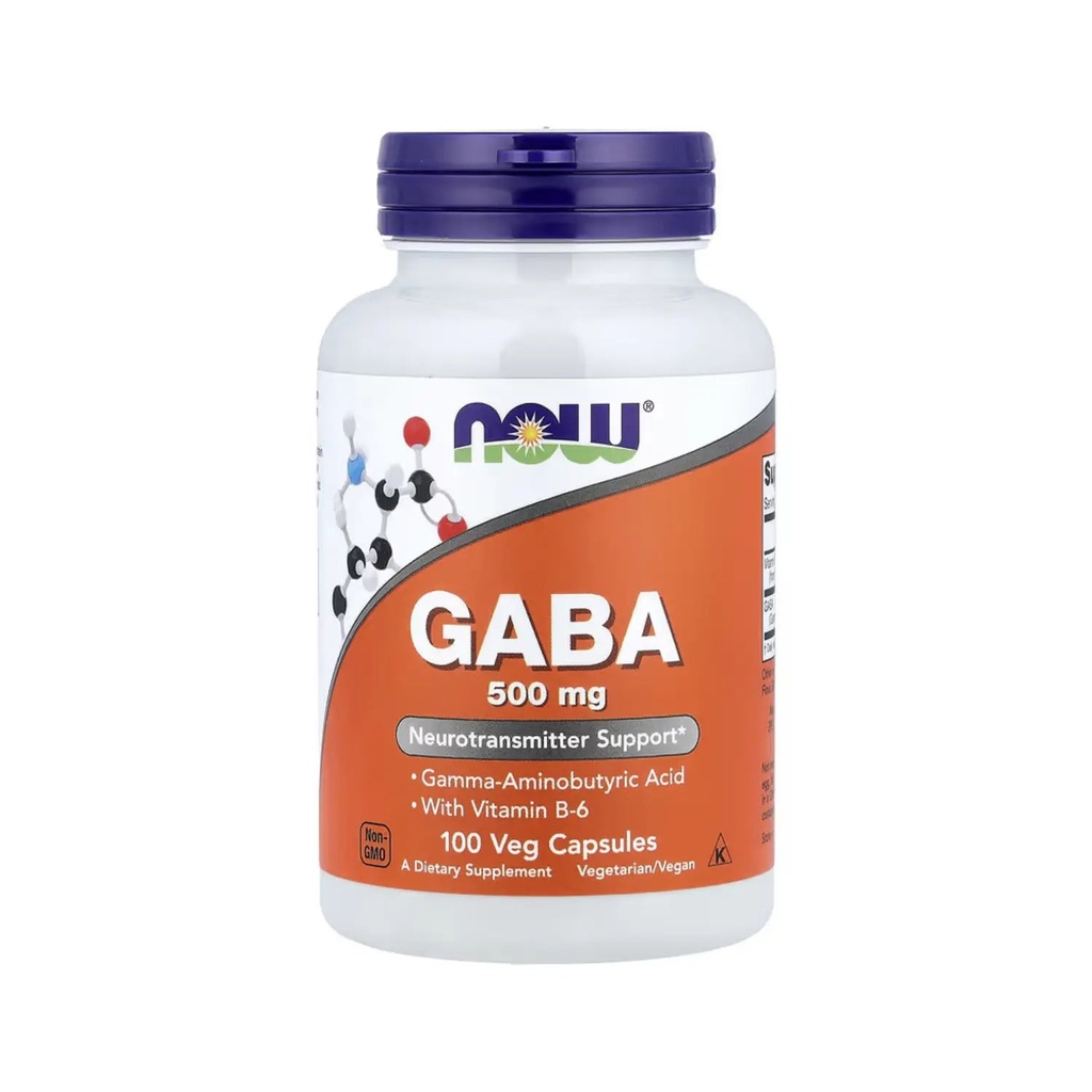 [733739000873] GABA Acido Gamma Aminobutirico con Vitamina C 100caps 500mg c/u (Now Foods)