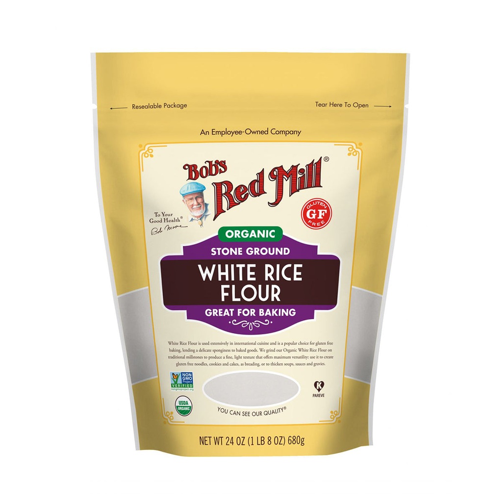 Harina de arroz blanca orgánica 680g (Bob ’s Red Mill)