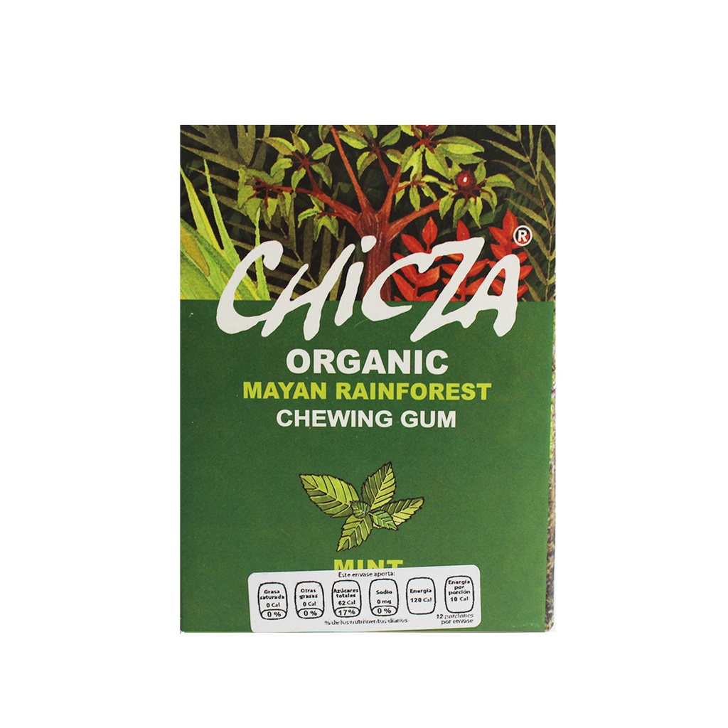 Goma de mascar sabor menta 30gr 12 pzas (Chicza)