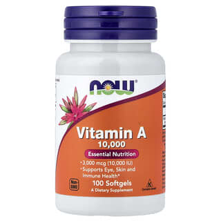 Vitamina a 10000 100sfgels salud ocular ui (Now Foods)
