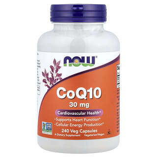 Coq10 30mg salud cardiovascular 240vcaps (Now Foods)
