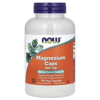 Magnesio 400mg 180 vegcaps producción energía (Now Foods)