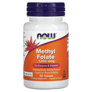 Methyl folate 1,000 mcg 90 tabs (Now Foods)