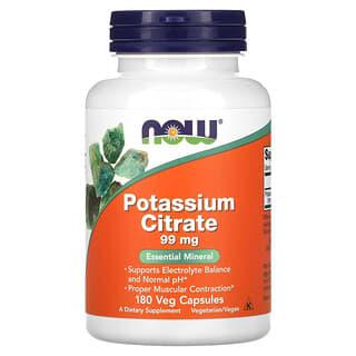 Citrato de potasio potassium 99 mg 180 vegcaps (Now Foods)