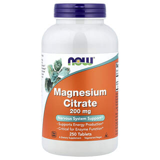 Citrato de magnesio 200mg 250 tabs (Now Foods)