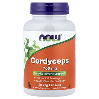 Cordyceps 750 mg 90 vegcapsules soporte inmune (Now Foods)